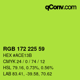 カラーコード: RGB 172 225 59 | qconv.com
