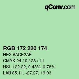Color code: RGB 172 226 174 | qconv.com