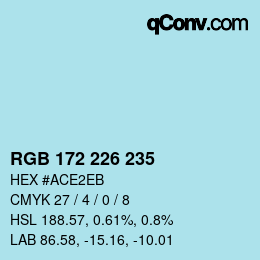 Color code: RGB 172 226 235 | qconv.com