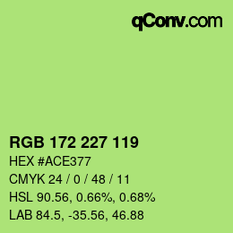 Color code: RGB 172 227 119 | qconv.com
