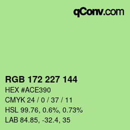 Color code: RGB 172 227 144 | qconv.com