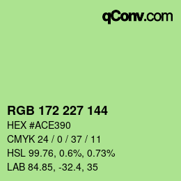 カラーコード: RGB 172 227 144 | qconv.com