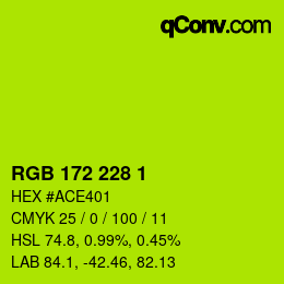 カラーコード: RGB 172 228 1 | qconv.com