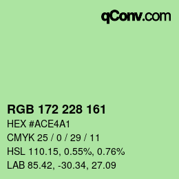 Color code: RGB 172 228 161 | qconv.com