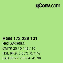カラーコード: RGB 172 229 131 | qconv.com