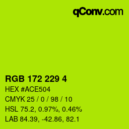 Color code: RGB 172 229 4 | qconv.com