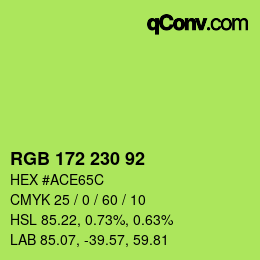 カラーコード: RGB 172 230 92 | qconv.com