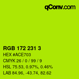 Color code: RGB 172 231 3 | qconv.com