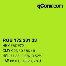 Color code: RGB 172 231 33 | qconv.com