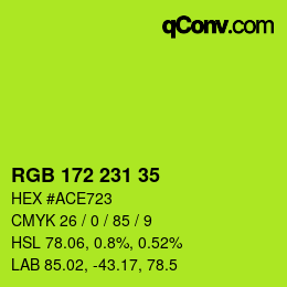 颜色代码: RGB 172 231 35 | qconv.com