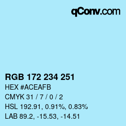 Farbcode: RGB 172 234 251 | qconv.com