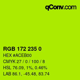 Color code: RGB 172 235 0 | qconv.com