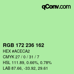 Color code: RGB 172 236 162 | qconv.com