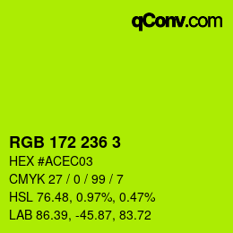 Color code: RGB 172 236 3 | qconv.com