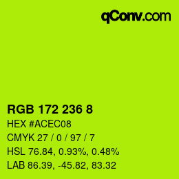 Color code: RGB 172 236 8 | qconv.com