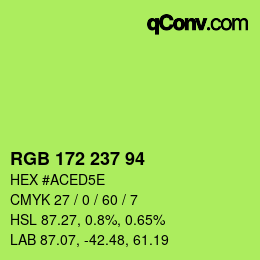 Color code: RGB 172 237 94 | qconv.com