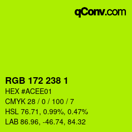 Color code: RGB 172 238 1 | qconv.com