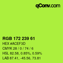Color code: RGB 172 239 61 | qconv.com