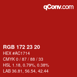Color code: RGB 172 23 20 | qconv.com