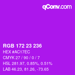 Color code: RGB 172 23 236 | qconv.com