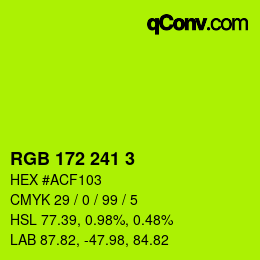 Color code: RGB 172 241 3 | qconv.com