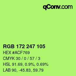 Farbcode: RGB 172 247 105 | qconv.com