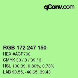 カラーコード: RGB 172 247 150 | qconv.com