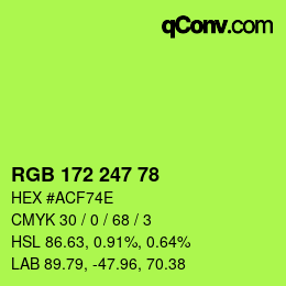 Color code: RGB 172 247 78 | qconv.com