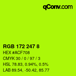 颜色代码: RGB 172 247 8 | qconv.com
