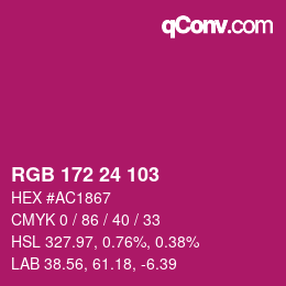 Color code: RGB 172 24 103 | qconv.com