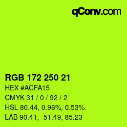 Color code: RGB 172 250 21 | qconv.com