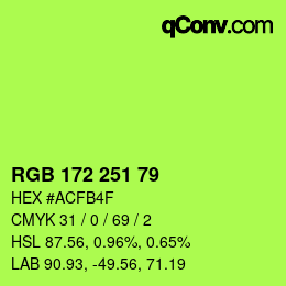Color code: RGB 172 251 79 | qconv.com