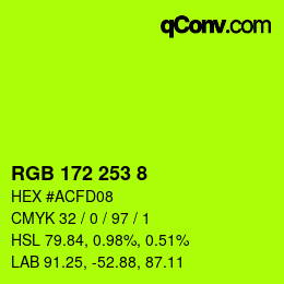 颜色代码: RGB 172 253 8 | qconv.com