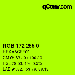 Color code: RGB 172 255 0 | qconv.com