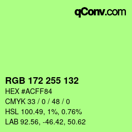 Color code: RGB 172 255 132 | qconv.com