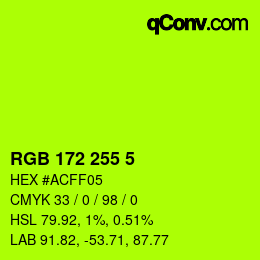 Color code: RGB 172 255 5 | qconv.com