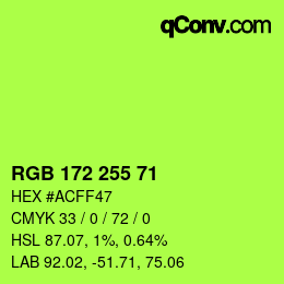 Color code: RGB 172 255 71 | qconv.com