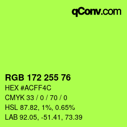 Color code: RGB 172 255 76 | qconv.com