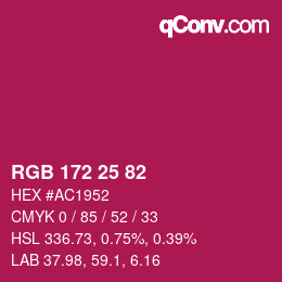 Color code: RGB 172 25 82 | qconv.com
