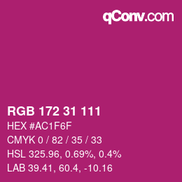 Color code: RGB 172 31 111 | qconv.com