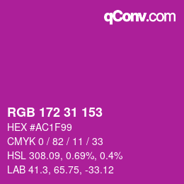 Color code: RGB 172 31 153 | qconv.com