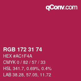 Color code: RGB 172 31 74 | qconv.com