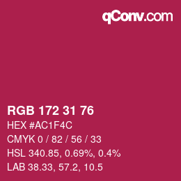 Color code: RGB 172 31 76 | qconv.com