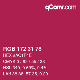 Color code: RGB 172 31 78 | qconv.com