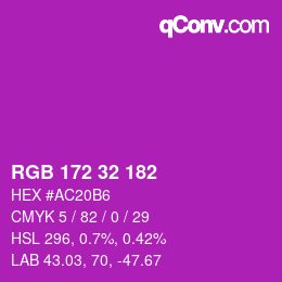 Color code: RGB 172 32 182 | qconv.com