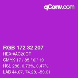 Color code: RGB 172 32 207 | qconv.com