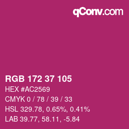 颜色代码: RGB 172 37 105 | qconv.com