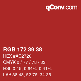 Code couleur: RGB 172 39 38 | qconv.com