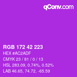 Farbcode: RGB 172 42 223 | qconv.com