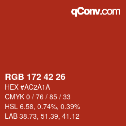 Farbcode: RGB 172 42 26 | qconv.com